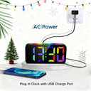 Topski Loud Alarm Clocks for Bedrooms Heavy Sleepers, Plug-in Digital Bedside Clock with RGB Night Light, Large Display, Dual Alarm, Snooze, Dimmable, 3 Volumes
