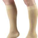 Truform 20-30 mmHg Compression Stockings for Men and Women, Knee High Length, Closed Toe, Beige, Medium