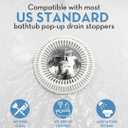 Hair Catcher for Shower Drain & Bathtub  TubRing Pop-Up Drain Protector & Strainer, Reusable Silicone Stopper for Bathroom Clog Prevention, Fits 1.85"2.16" Drains | White