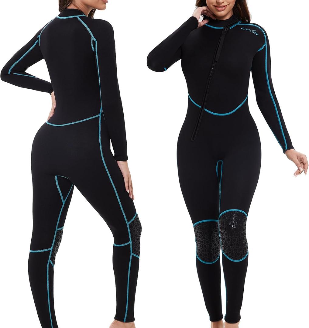 OMGear Wetsuit Women Men 2mm 3mm Neoprene Dive Wet Suit for Cold Water Short/Full Body Thermal Swimsuit for Adults Snorkel Suit for Snorkeling Scuba Diving Swimming Surfing Spearfishing (Medium)