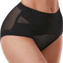 Tummy Control Shapewear Seamless Butt Lifter Panties Low Rise Body Shaper Briefs Women Compression Girdle Underwear (Large, Black)