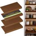 Wire Shelf Covers, Bamboo Wire Rack Covers for Pantry, ClosetKitchen (4pcs, 32" W x 16" D, Walnut)
