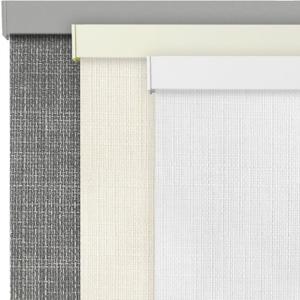 AOSKY Linen Roller Blinds Shades for Indoor Windows Pull Down Cordless Blackout Black Out Window Shade 50 Inch Blinds for Home White