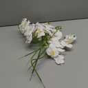 FagusHome 32" Artificial Phalaenopsis Flowers 4 Pcs with 2 Bundles Leaves Artificial Orchid Flowers Stem Plants for Home Décor (White)