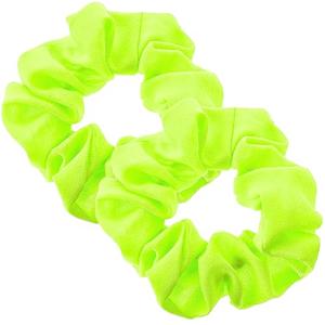 Lusofie 2Pcs 80s Neon Hair Scrunchies Yellow Large Scrunchie Elastics  Yellow Scrunchy Hair Bands Ties for Women and Girls Halloween