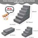 Dog Steps for High Beds 30-32" H, 6-Step Dog Stairs for Small Dogs, 33D Foam Pet Steps for High Bed Climbing, Non-Slip Balanced Pet Stair Ramps for Bed Indoor, Grey