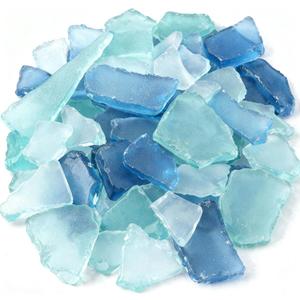 Jetec 11 oz Sea Glass for Crafts Pieces Sea glass Decor Flat Frosted Sea Glass Ornaments Vase Filler Crushed for Beach Wedding Party Decor Home Aquarium DIY Craft Supplies(Blue, White, Green)