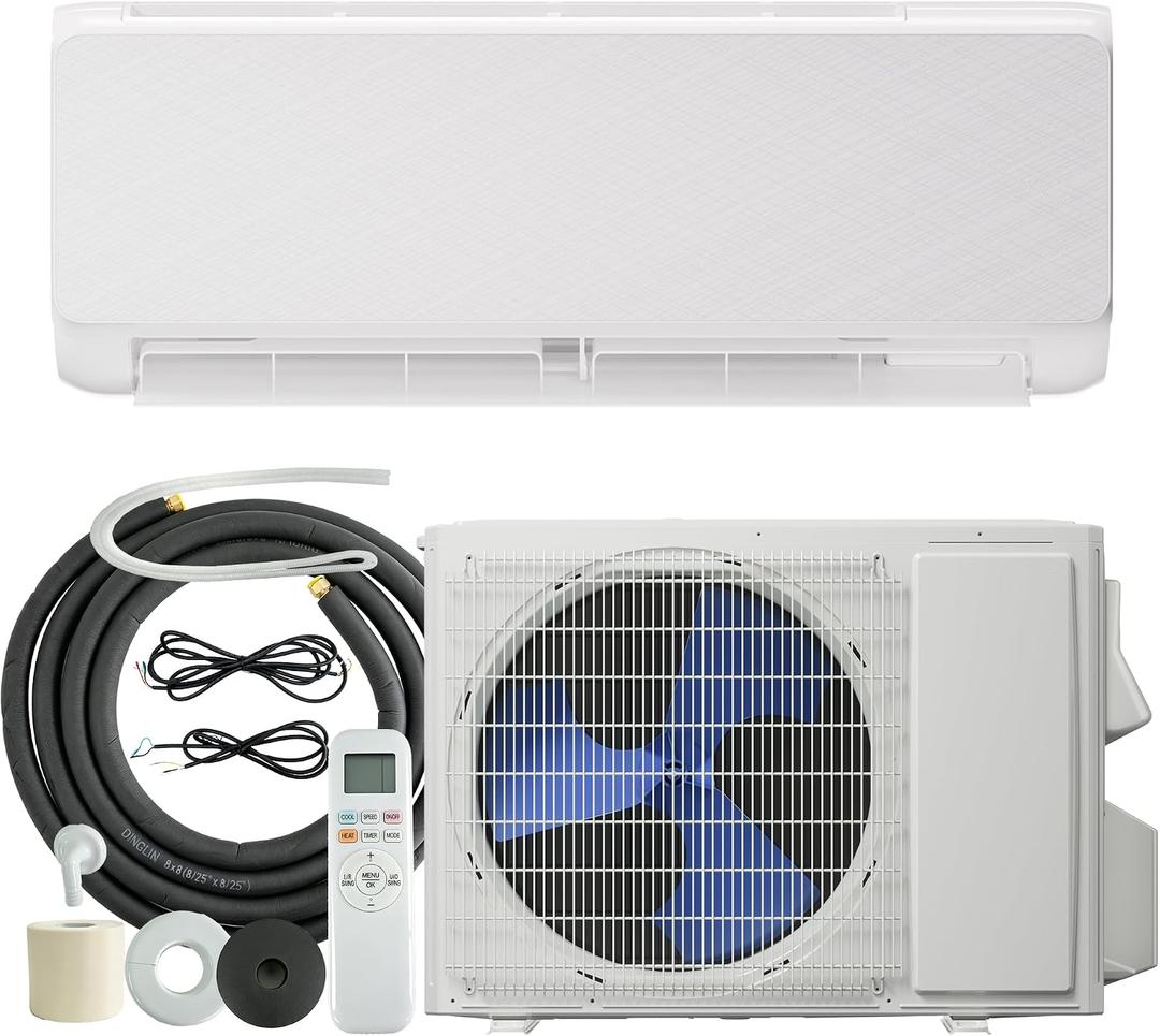 24000 BTU Mini Split AC with Heating System,19 SEER2 Ductless Inverter Air Conditioner Cools Up to 1500sq.ft,208-230V, 24H Timer,Easy Installation Kit
