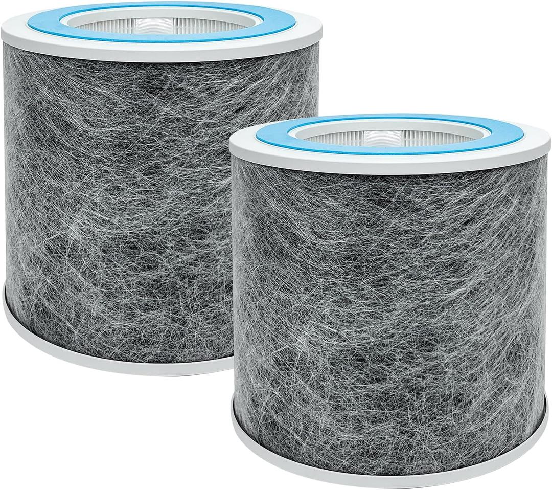 2 Pack HP102 Replacement Hepa Filters, Compatible with Shark HP102PET, HP132, HP152 & HC450, HC451, HC452, HC455 Air Purifier,True HEPA for 99.97% of Particles, Part # HE1FKPET, HE1FKBAS, HE1FKBASMB