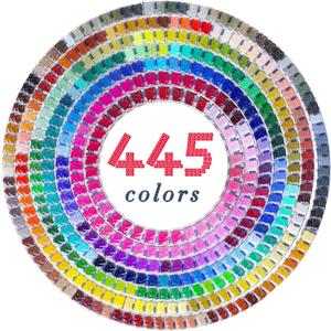 ARTDOT Diamonds for 5D Diamond Painting Accessories, 445000 Pieces 445 Colors Square Drills Diamond Art Kit for Adults Gem Art Nails Crafts (1000pcs per Bag)