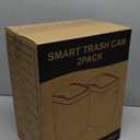 2 Pack 2.7 Gal Bathroom Trash Can with Lid, Automatic Trash Can Small Smart Garbage Can Touchless, Slim Motion Sensor Waterproof Plastic Trash Bins for Bedroom Office Kitchen Toilet (White)