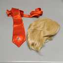 Yan Dream 4pcs Men Short Straight Blonde Wig with Flag Pin and Red Tie Man Funny Wigs