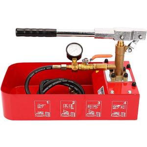 IRONWALLS Hydrostatic Pressure Tester, Manual Water Pressure Test Pump, 5Mpa Leakage Tester with Gauge & 2 Gallon Tank