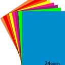 24 Sheets Neon Poster Board 11 x 14 Inches,250 GSM/92 lb Bright Assorted Colored Cardstock Paper Fluorescent Poster Board for School Craft Project Presentation Drawing Party Decorations