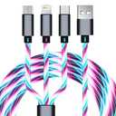 3in1 Multi Charging Cable, 3.61ft LED Colorful Light UP USB to Type-C/Micro USB/Lightning Multi Charger Cable USB Fast Charing Cord for iPhone, Samsung Galaxy, LG, HTC Tablets Most Cell Phones