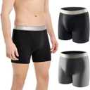 Carer Incontinence Underwear for Men Washable with Front Fly Mens Incontinence Boxer Briefs with Front Absorbent 150ML Reusable Leak Proof Underwear for Men 2 Pack, X-Large