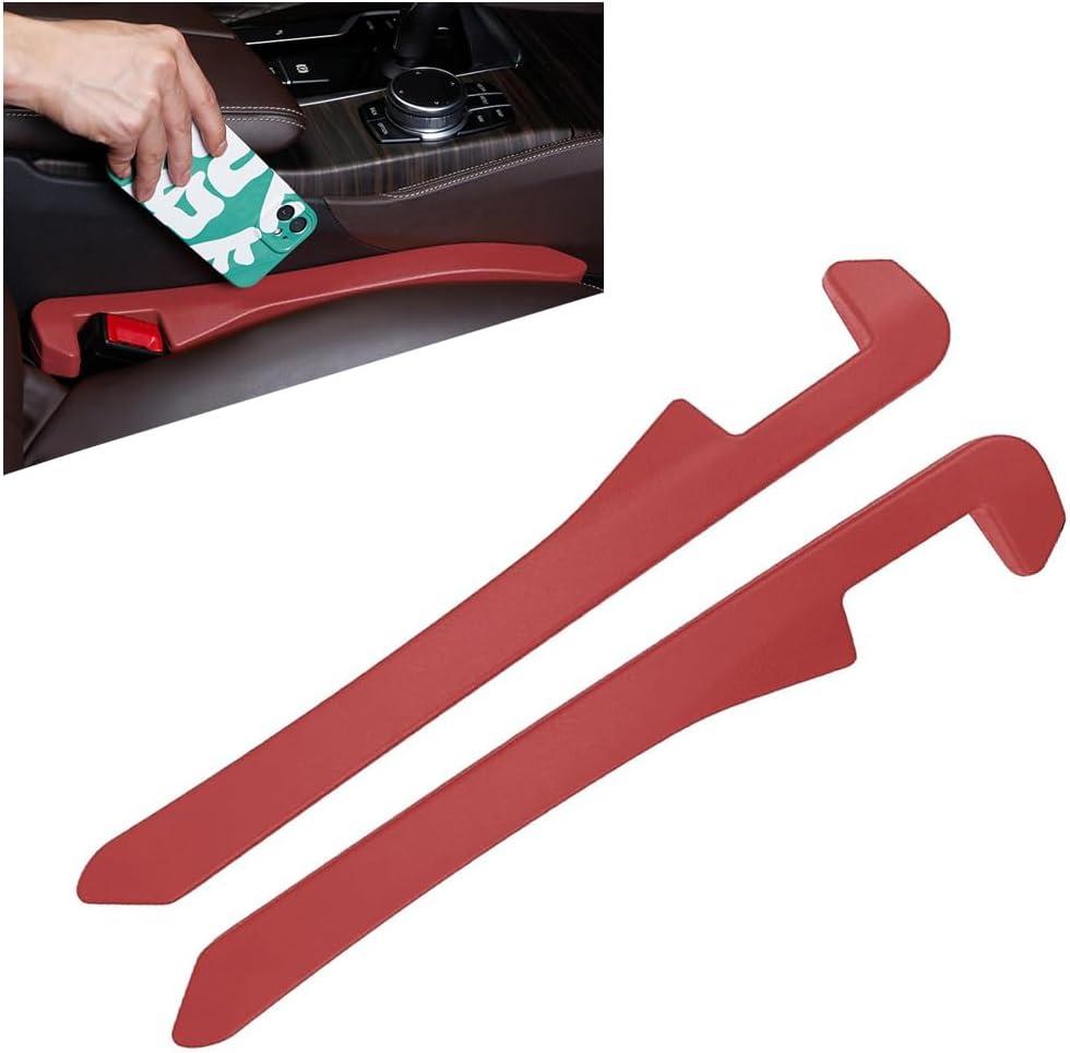 Universal Car Seat Gap Filler, 2Pcs Car Seat Gap Plug Strip to Fill The Gap Between Seat and Center Console Stop Things Dropping Car Interior Accessories for Car, SUV, Truck (Red)