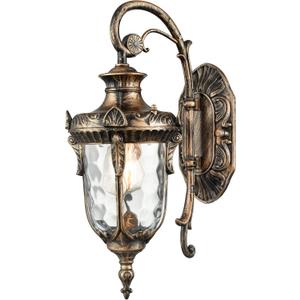 SAMTEEN Bronze Outdoor Light Fixtures Wall Mount 15.8" H Waterproof Exterior Wall Sconce with Hammered Glass Shade Outside Porch Light for House Garage Front Door