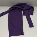 v28 Women Stretchable Knitted Long Sleeve Slim Fitted Ribbed Soft Sweater Dress (Purple, M)