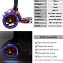 2Pcs 120mm Light Up Scooter Wheels - 2pcs Rear 80mm Light-Up Flashing 3-Wheeled kid Scooter Replacement Wheels with ABEC-9 Bearing for Kick Scooter (Black/120MM)