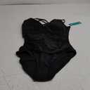 KI LAPHEE One Piece Swimsuits for Women Tummy Control Bathing Suits Sexy Criss Cross Back Swimwear (Large, Black)