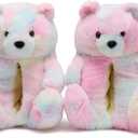 DOVORSY Women's Teddy Bear Slippers Fuzzy Slippers for Women Indoor Cute House Slippers for Women Ladies Teen Girls Fluffy Funny Bedroom Animal Slippers for Women Birthday Valentine's Gift Ideas
