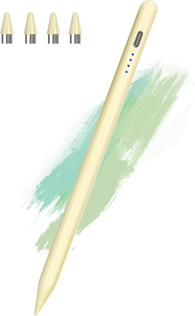 Stylus Pen for Touchscreen, DOGAIN Stylus Pen for iPad, POM Tip Rechargeable Active Pencil, Digital Pencil Compatible with Apple iPad/Pro/Air/Mini/iPhone/iOS/Android and Other Touch Screen(Yellow)