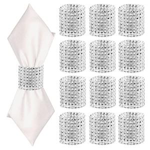 24Pack Napkin Rings, Silver Napkins Rings Plastic, Silver Napkin Holders for Anniversary, Birthday, Parties, Weddings and Dinners