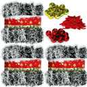 3 Pack 150Ft Greenery Garland with Snow, for DIY Christmas Tree Crafting-Green Snowy Pine Streamers for Outdoor & Indoor Christmas Decorations Artificial Twist Garland for Indoor/Outdoor