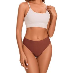 Medaling High Waisted Seamless Thongs for Women No Show Thong Breathable Panties Comfortable Underwear 5 Pack (A, Small)