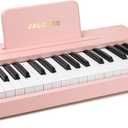 Kids Piano Keyboard, Digital Piano for Kids, Music Educational Instrument Toy, Wood Toy for 3+ Girls and Boys (Pink, 37 Keys)