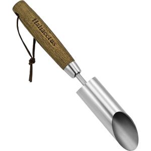 Haliaeetus Small Bulb Planter Tool, Sharp Edge Bulb Planter for Breaking Through Soil, Heavy Duty Stainless Steel Bulb Planter Tool, Small Bulb Digger with Comfortable Wood Handle for Seed Planting