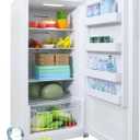 SMETA Upright Freezer 13.8 Cu ft, Convertible Refrigerator Standing Upright Frost Free Stand Up Freezer, Garage Ready Deep Freezerless Refrigerator, Single Door Full Size for Kitchen, White