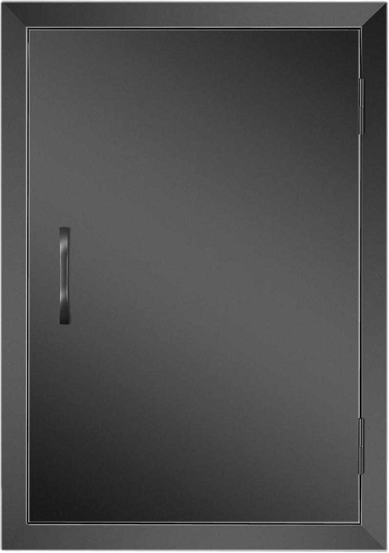 Anfrere 16.85" W x 24" H Outdoor Kitchen Door, Premium 304 Stainless Steel Black BBQ Panel Access Door for Outside Kitchen Commercial Grilling Station, Oven, Storage Cabinet