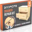 8 Pack Drawer Doctor Kit - Mend Broken Buckled Draw - Drawer Strengthener Supports - Fix A Drawer Repair Kit - Drawer Bottom Sagging Repair - Kitchen Drawer Front Fixing Brackets (8x Drawer Kit)