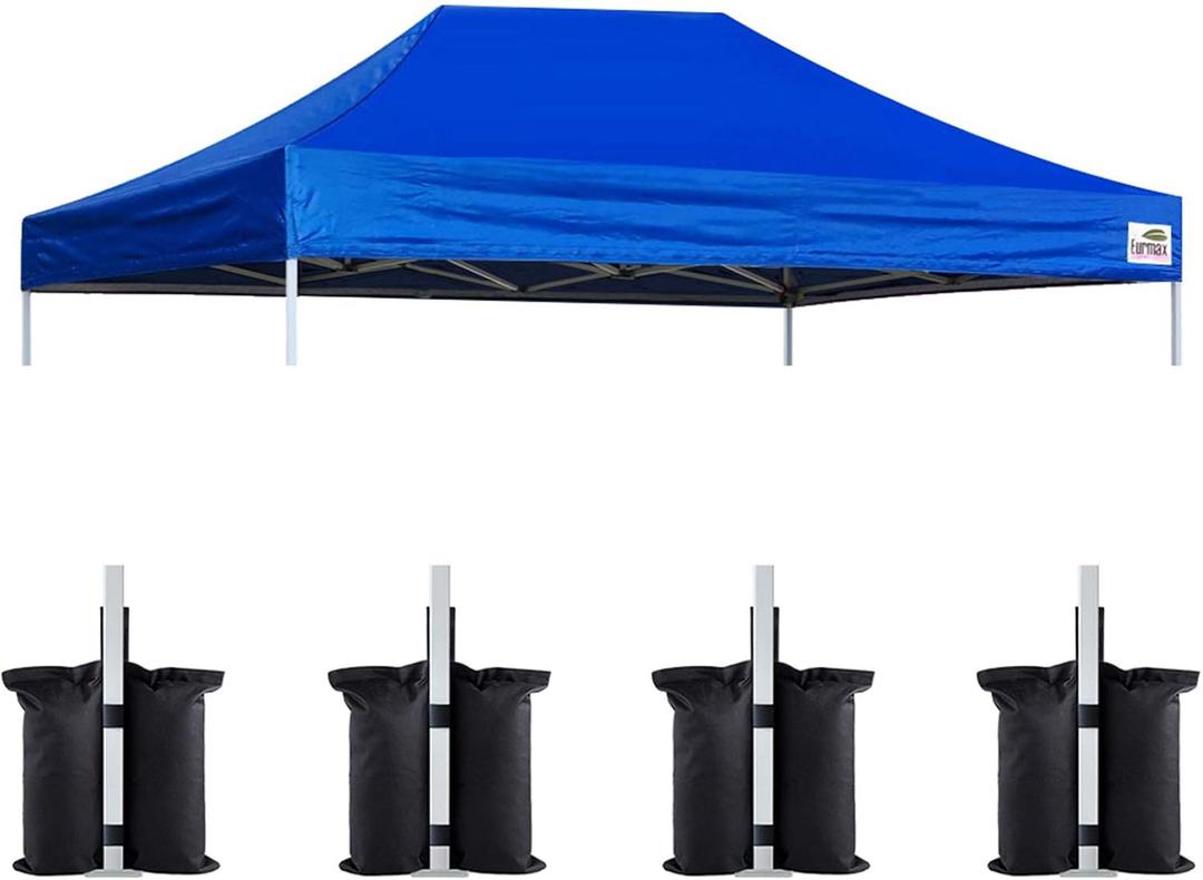 Eurmax USA 10x15 Pop Up Canopy Replacement Top,Universal Instant Canopy Cover ONLY,Heavy Duty UPF 50+ UV Protection,Water & Wind Resistant Tarp (Blue)