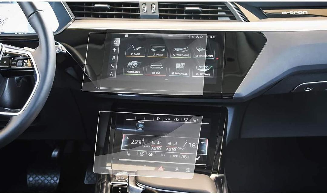 MBSIX Tempered Glass Screen Protector Compatible with 2019-2025 Audi Q7 Q8 E-Tron Touch Screen,HD Clear,Scratch-Resistant,Anti Glare,Protecting Audi TouchScreen