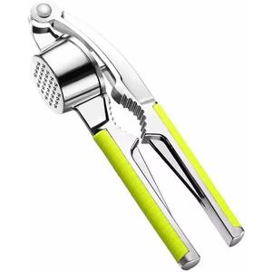 Garlic Press, Stainless Steel with Yellow Handles, Manual Kitchen Tool