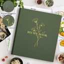 Lanpn Recipe Binder - 8.5x11, Waterproof, 60 Sleeves, 8 Dividers, 116 Family Recipes, Labels & Stickers, Green