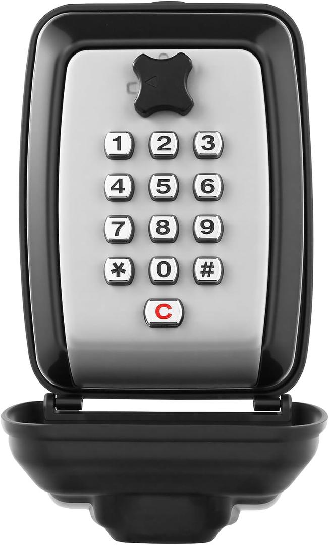 Key Lock Box With Code, Large Capacity 9 Digit Combination Lock Box Wall Mount, Outdoor Weatherproof Security Safe for Homes, Garages, Offices, Realtors