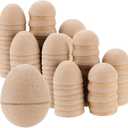 TAICHEUT 50 PCS Brown Paper Mache Easter Eggs, 3 Inch Paintable Easter Eggs, Blank Paper Eggs for Basket, Craft Decorations Supplies