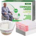 Commode Liners with Absorbent Pads-60PCS Disposable Portable Toilet Bags for Bedside Commode, Bucket, or Bedpan (60 Bags & 60 Pads)