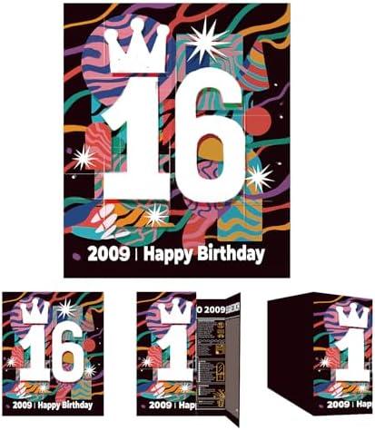 Pack Of 3 Gcardist 2025 16th Birthday Greeting Card, Jumbo 16 Years Old Birthday Gift Card,Memory Back In 2009（Envelope）