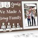Wedding Anniversary Idea for Wife Gifts for All Anniversaries, 10 Year Tin Gift for Couples Him Her Husband, Aluminum Sculptures Family Tree Picture Frame Keepsake Decor Sculptures DIY Personalized