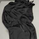 PRETTYGARDEN Women's 2026 Summer Satin Dress Elegant Sleeveless Mock Neck Cocktail Party Maxi Dresses (Large, Black)