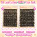 calphdiar Lashes Clusters 60D+80D Thick Eyelash Clusters 480PCS Wispy Lash Clusters Eyelash Extensions Fluff D-curly Individual Lashes 10-18mm DIY Volume Lash Extension at Home