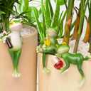 Miniature Frog Figurines Plant Decorations for Pots, 3Pcs Frog Statue Planter Hugger for Flower Yard Lawn Ornament