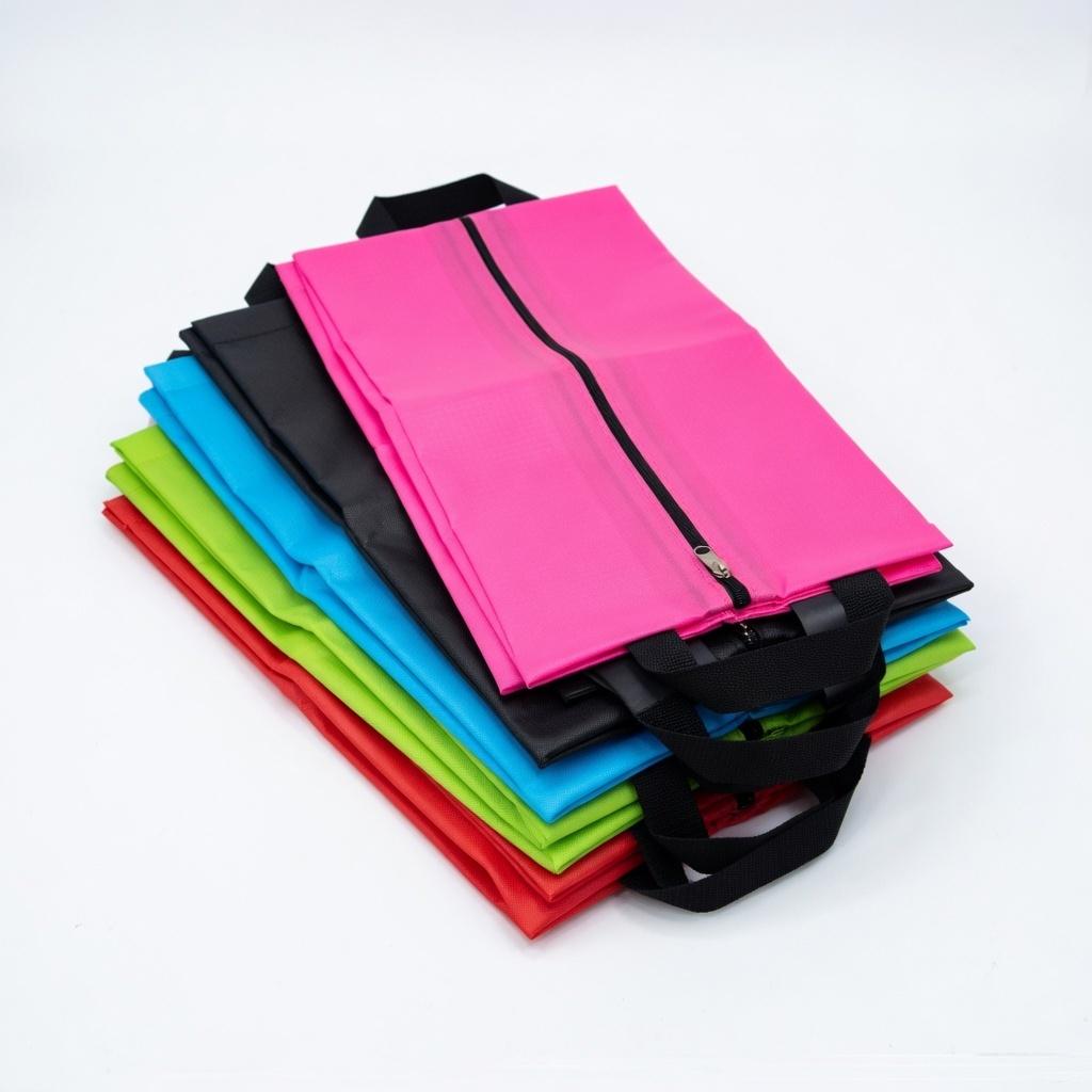 Assorted Multi Purpose Tote w/ Zipper And Handles, 8 Colors, 16ct