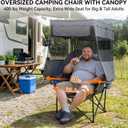 Huskfirm Oversized Camping Chair with Canopy Shade Heavy Duty Canopy Chair | Folding Beach Chair with Canopy Supports 400 LBS Lawn Chair with Canopy with Cup Holders, Carry Bag, for Outdoor Activities