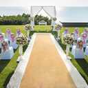 Burlap Aisle Runner for Wedding Ceremony, 3ft x 20ft Natural Burlap Wedding Aisle Runner with Lace, Jute Vintage Seamless Rustic Charm Wedding Runner Aisle Outdoor